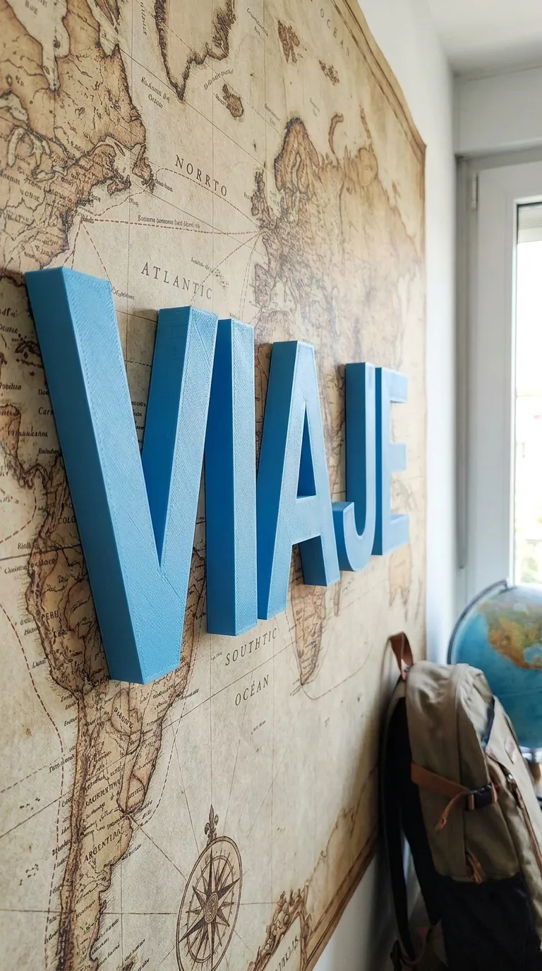 Palabra "VIAJE" en Cursiva